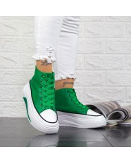 Pantofi Sport Dama cu Platforma 2XJ61 Verde Reina