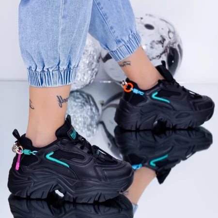 Pantofi Sport Dama cu Platforma WL118 Negru » Reina.Ro