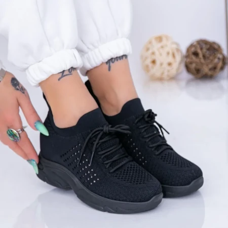 Pantofi Sport Dama cu Platforma KDN12A Negru » Reina.Ro