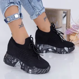 Pantofi Sport Dama cu Platforma WL172 Negru » Reina.Ro