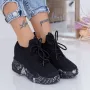 Pantofi Sport Dama cu Platforma WL172 Negru » Reina.Ro