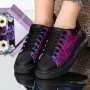 Pantofi Sport Dama JG33 Negru-Mov » Reina.Ro