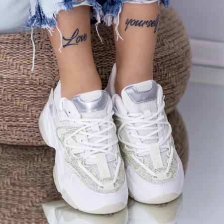 Pantofi Sport Dama 6601 Alb » Reina.Ro