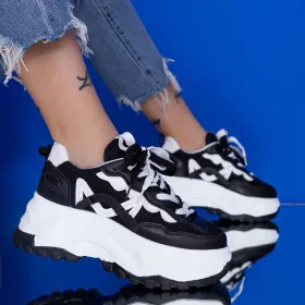 Pantofi Sport Dama cu Platforma WL239 Negru » Reina.Ro