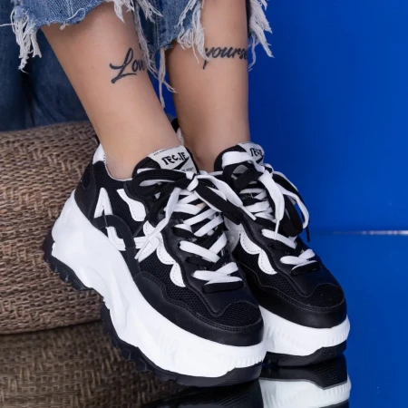 Pantofi Sport Dama cu Platforma WL239 Negru » Reina.Ro