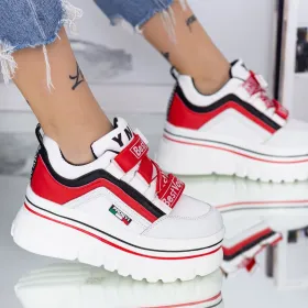 Pantofi Sport Dama cu Platforma 2018 Rosu » Reina.Ro