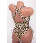 Costum de Baie Dama intreg Y3059 Leopard Bej » Reina.Ro