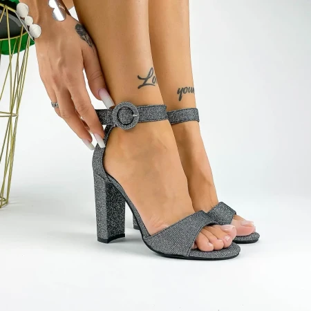 Sandale Dama cu Toc gros XKK528 Guncolor » Reina.Ro