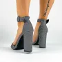 Sandale Dama cu Toc gros XKK528 Guncolor » Reina.Ro
