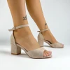 Sandale Dama cu Toc gros XKK566 Bej » Reina.Ro