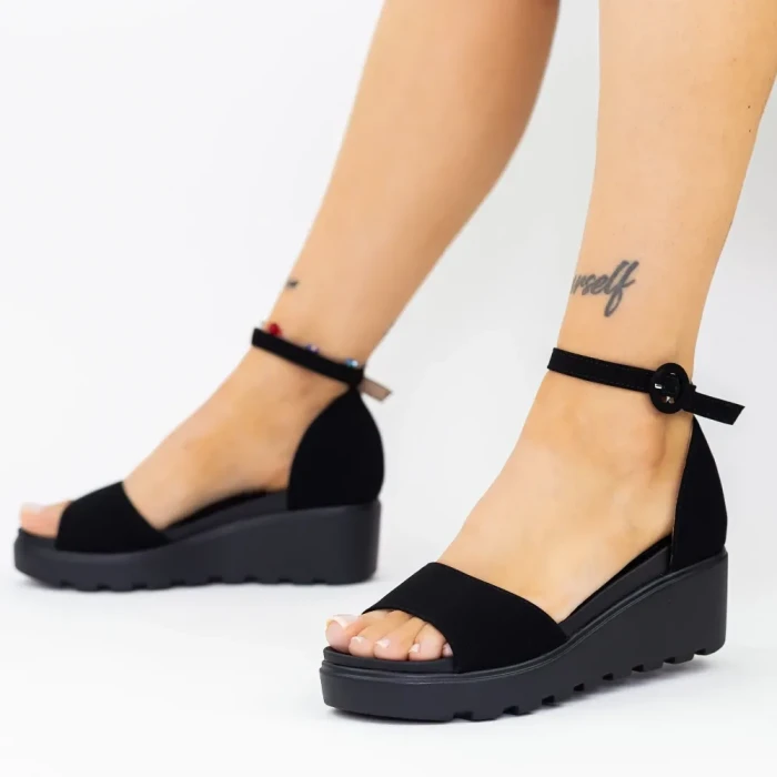 Sandale Dama cu Platforma LM358 Negru » Reina.Ro