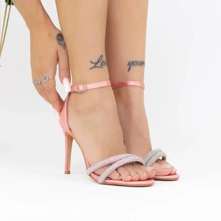 Sandale Dama cu Toc subtire 2XKK573 Roz » Reina.Ro