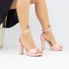 Sandale Dama cu Toc gros si Platforma 2BD16 Roz » Reina.Ro