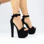 Sandale Dama cu Toc subtire si Platforma 2HLX95 Negru » Reina.Ro