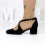 Pantofi cu Toc gros 2YXD30 Negru » Reina.Ro