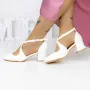 Pantofi cu Toc gros 2YXD30 Alb » Reina.Ro