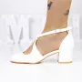 Pantofi cu Toc gros 2YXD30 Alb » Reina.Ro