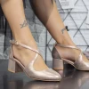 Pantofi cu Toc gros 2YXD30 Champagne » Reina.Ro