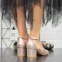 Pantofi cu Toc gros 2YXD30 Champagne » Reina.Ro