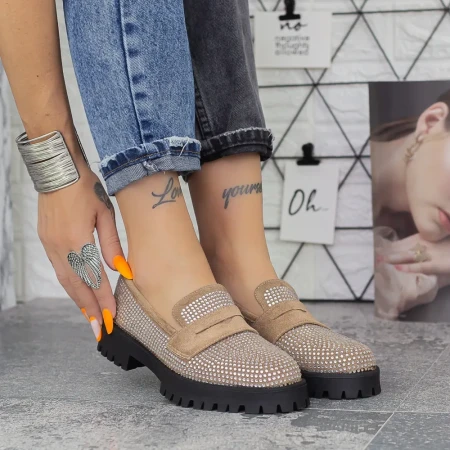 Pantofi Casual Dama 2BQ9 Kaki » Reina.Ro