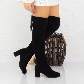 Cizme Dama cu Toc gros 2W286 Negru » Reina.Ro