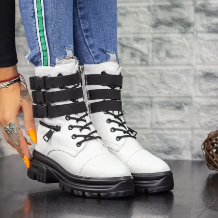 Ghete Dama 2MX367 Alb-Negru » Reina.Ro