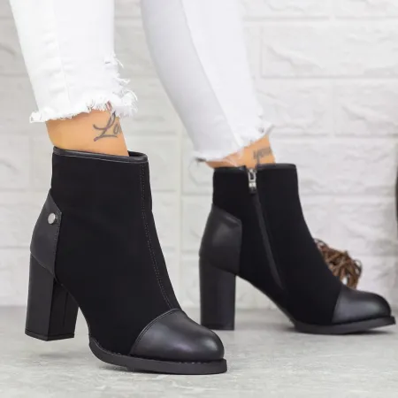 Botine Dama cu Toc gros 2MX379 Negru » Reina.Ro