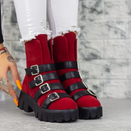 Ghete Dama 2MX381A Rosu-Negru » Reina.Ro