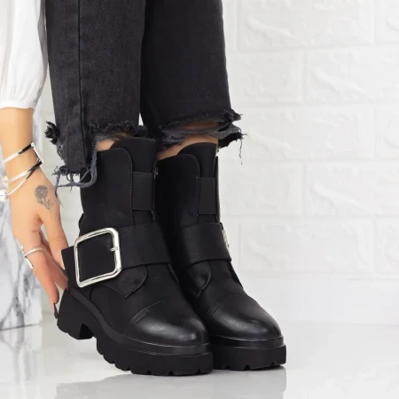 Ghete Dama cu Platforma 2MX383 Negru » Reina.Ro