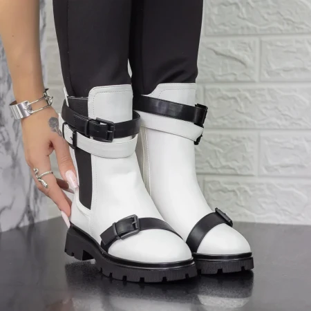 Ghete Dama 2MX372 Alb-Negru » Reina.Ro