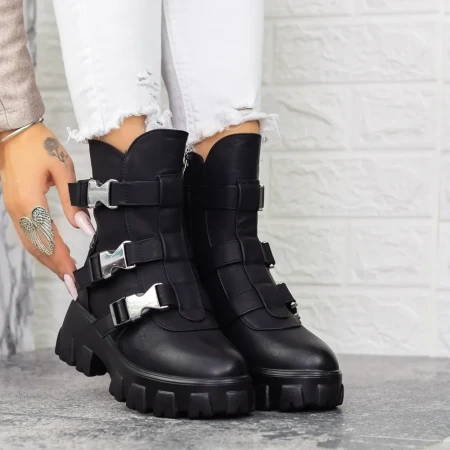 Ghete Dama cu Platforma 2MX501 Negru » Reina.Ro