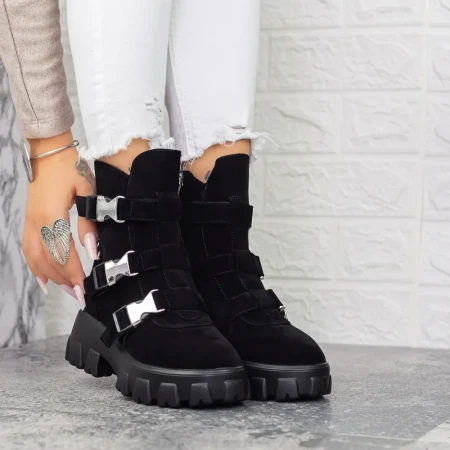 Ghete Dama cu Platforma 2MX501A Negru » Reina.Ro