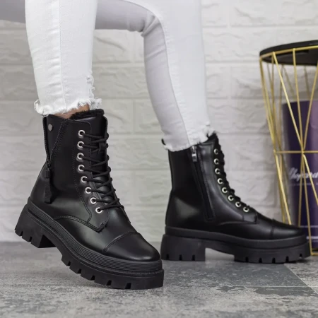 Ghete Dama cu Platforma 2XJ77 Negru » Reina.Ro