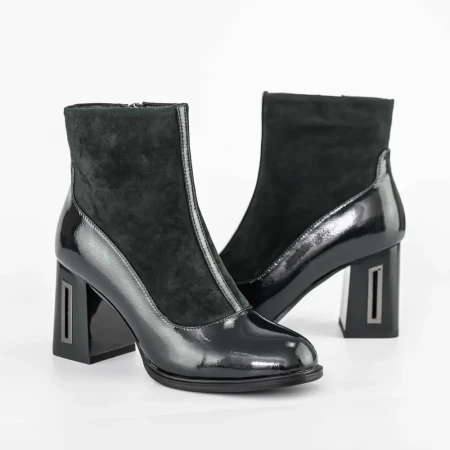 Botine Dama cu toc gros K9191-1B Verde » Reina.Ro