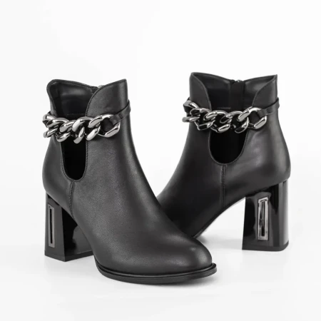 Botine Dama cu toc gros K9191-3A Negru » Reina.Ro