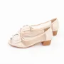 Pantofi cu Toc gros 9627 Crem » Reina.Ro