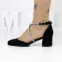 Pantofi cu Toc gros 2YXD62 Negru » Reina.Ro