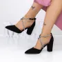 Pantofi cu Toc gros 2YXD63 Negru » Reina.Ro