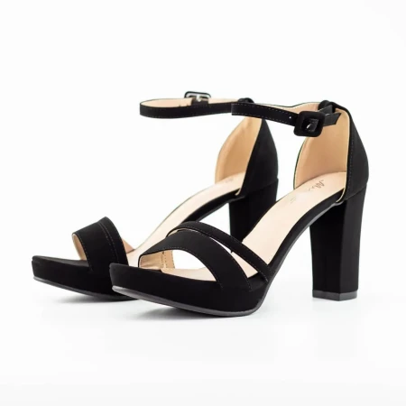 Sandale Dama cu Toc gros si Platforma 2YXD69 Negru » Reina.Ro