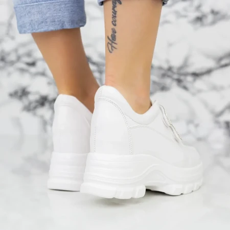 Pantofi Sport Dama cu Platforma 2XN1 Alb » Reina.Ro
