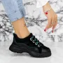 Pantofi Sport Dama 2N37 Negru-Verde » Reina.Ro