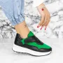 Pantofi Sport Dama 2XJ92-1 Negru-Verde » Reina.Ro