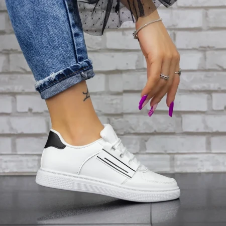 Pantofi Sport Dama 2M7 Alb-Negru » Reina.Ro