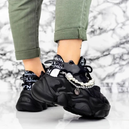 Pantofi Sport Dama cu Platforma 998 Negru » Reina.Ro