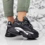 Pantofi Sport Dama cu Platforma 2WL95 Negru » Reina.Ro