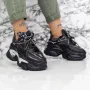 Pantofi Sport Dama cu Platforma 2WL95 Negru » Reina.Ro