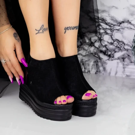 Sandale Dama cu Platforma 2W58 Negru » Reina.Ro
