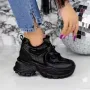 Pantofi Sport Dama cu Platforma 2SZ2 Negru » Reina.Ro