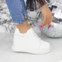 Pantofi Sport Dama cu Platforma 2SZ6 Alb » Reina.Ro