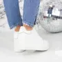 Pantofi Sport Dama cu Platforma 2SZ6 Alb » Reina.Ro